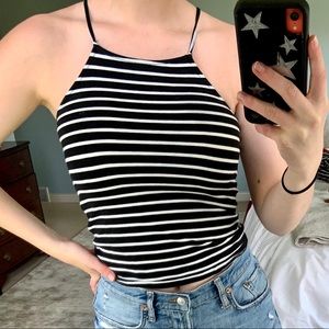 Heart & Hips Stripped Halter Tank- Size Small